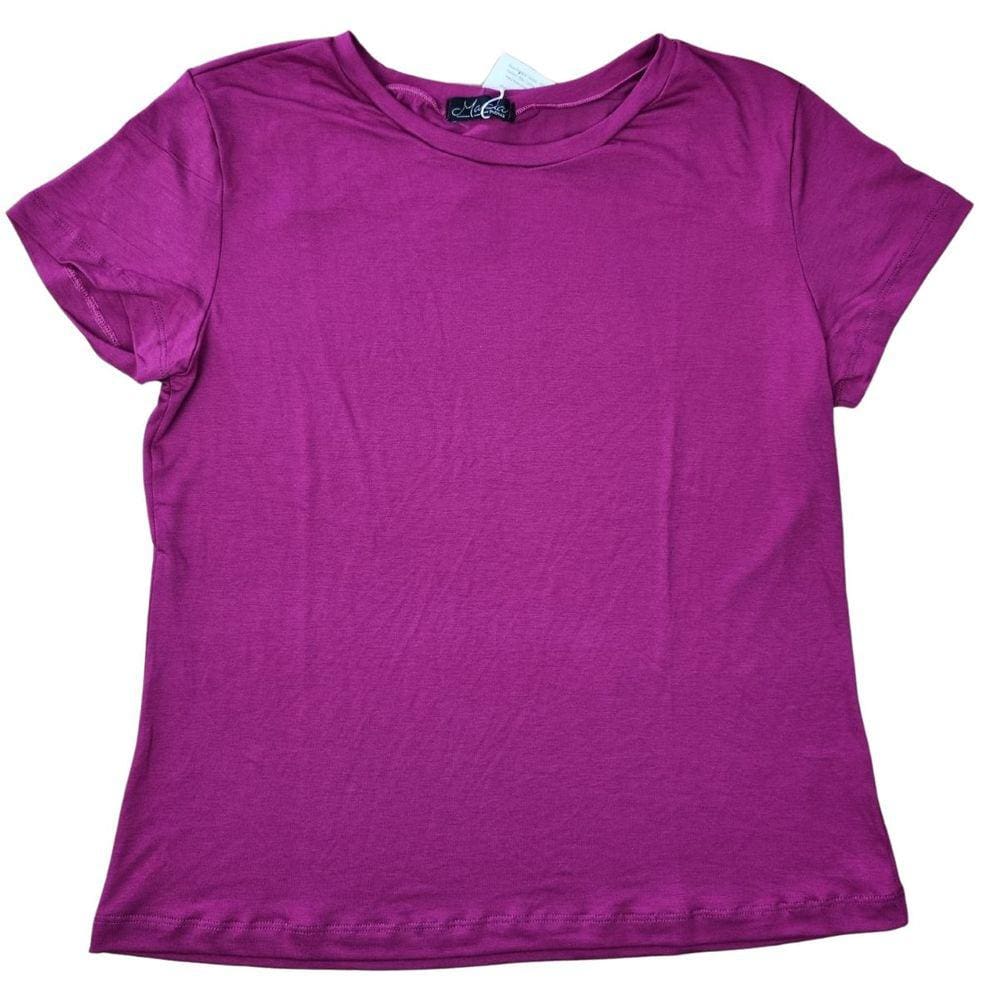 Blusinha Basica Manga Curta Gola Redonda Tecido Viscolycra Premium Plus Size Marcia Piovan