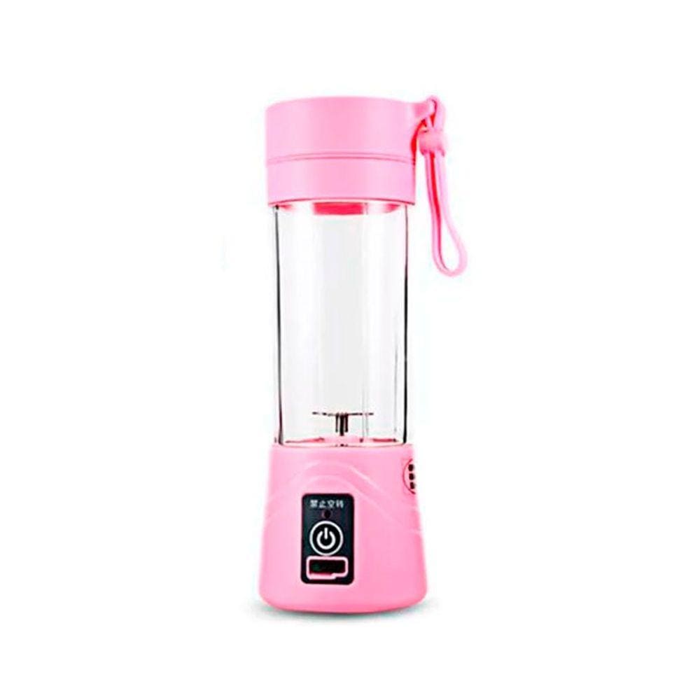 Mini Liquidificador Portátil Recarregável Rosa Usb