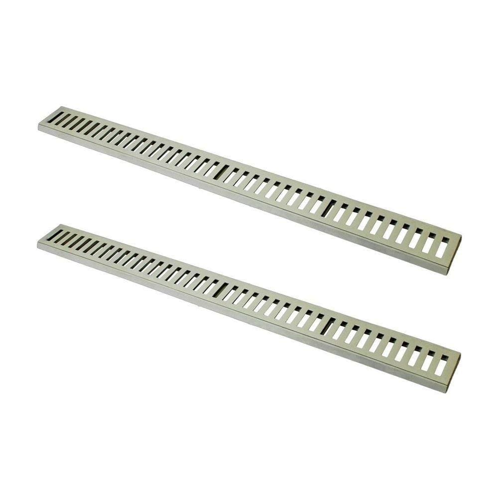 Kit 2 Ralo Grelha Linear Caixilho Em Alumínio Bege 20x100cm