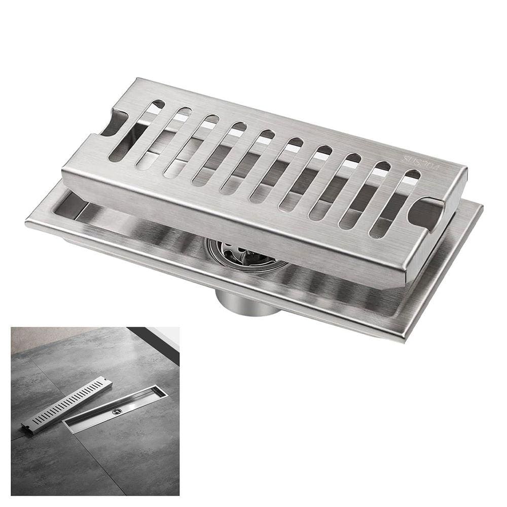 Ralo Linear Aço Inox 30cm Banheiro Lavabo Area Externa Anti Odor Anti Inseto Piscina Quintal Seguro Resistente