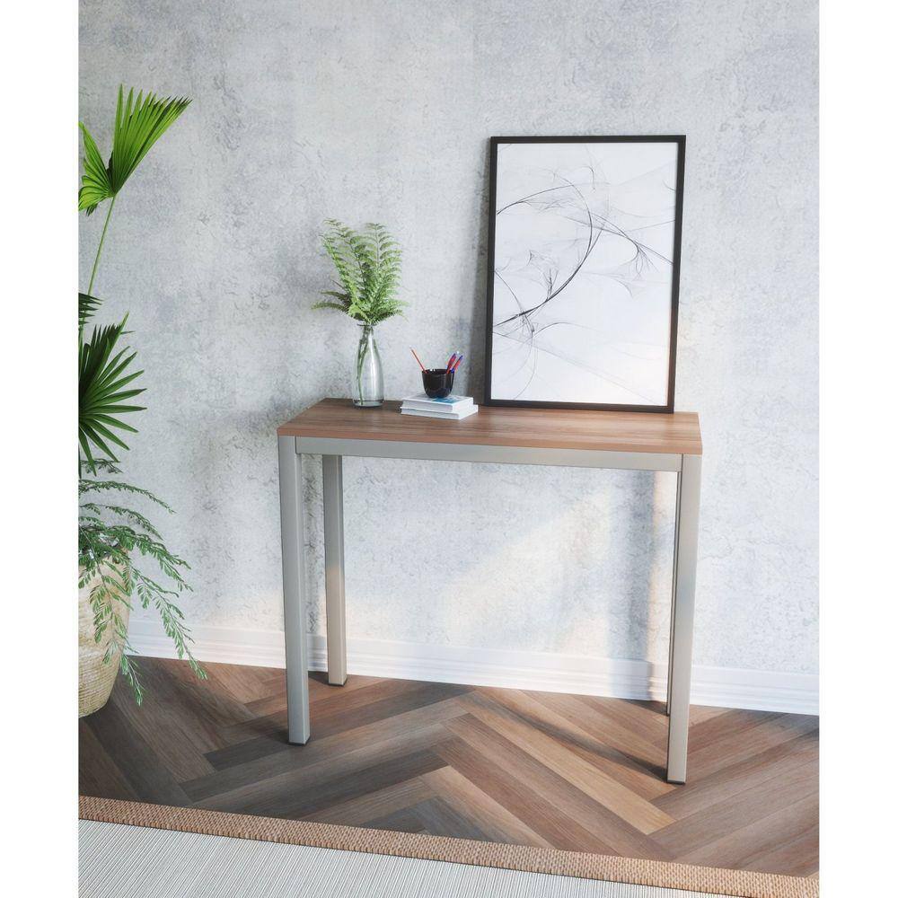 Aparador para Sala de Estar 90x75x35cm San Paulo Estanho/ MDF Nogál Malaga