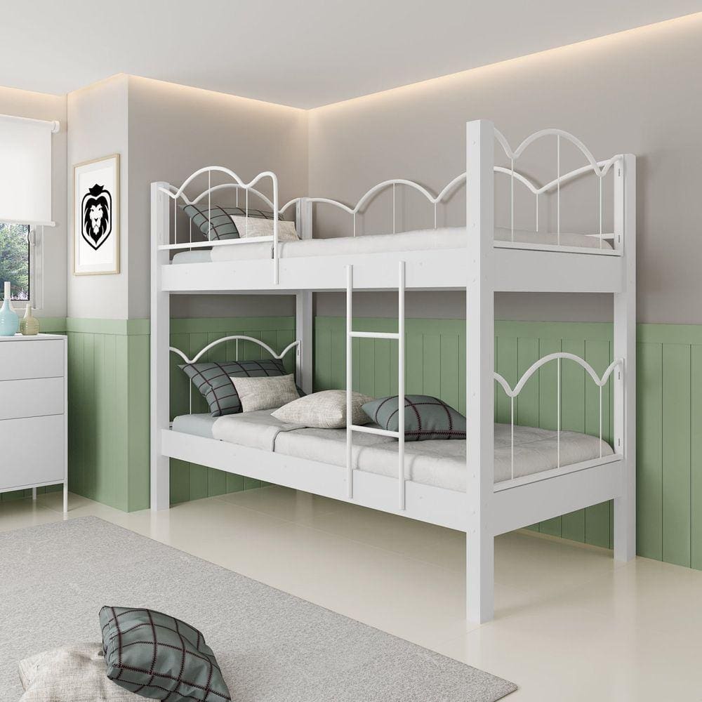 Beliche Solteiro em Mdf Oasis 88 Branco/Branco
