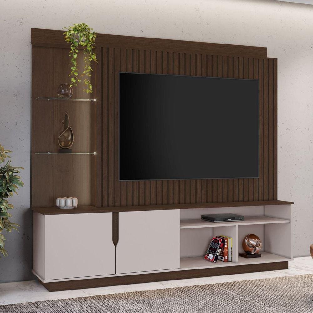 Estante para Tv e Home Amparo Candian Café/Off