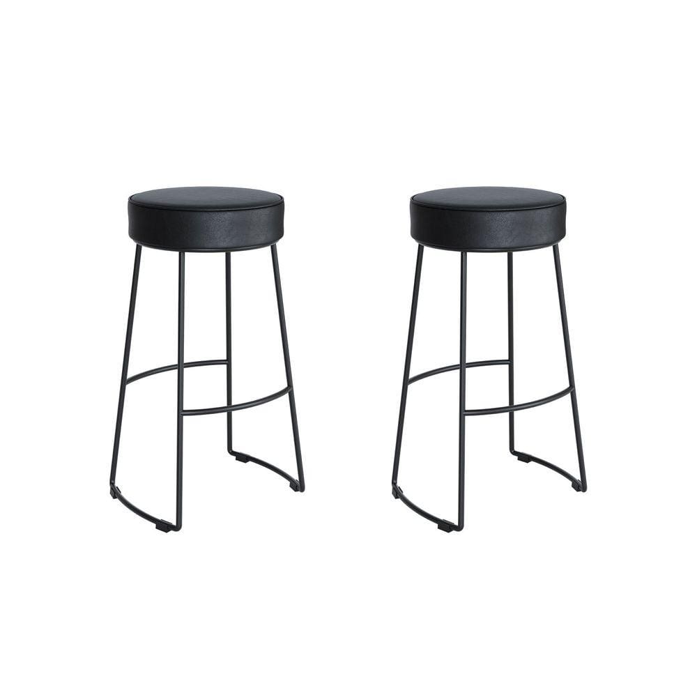 Conjunto 2 Banquetas Nice em Aço Industrial Yescasa Preto/Preto