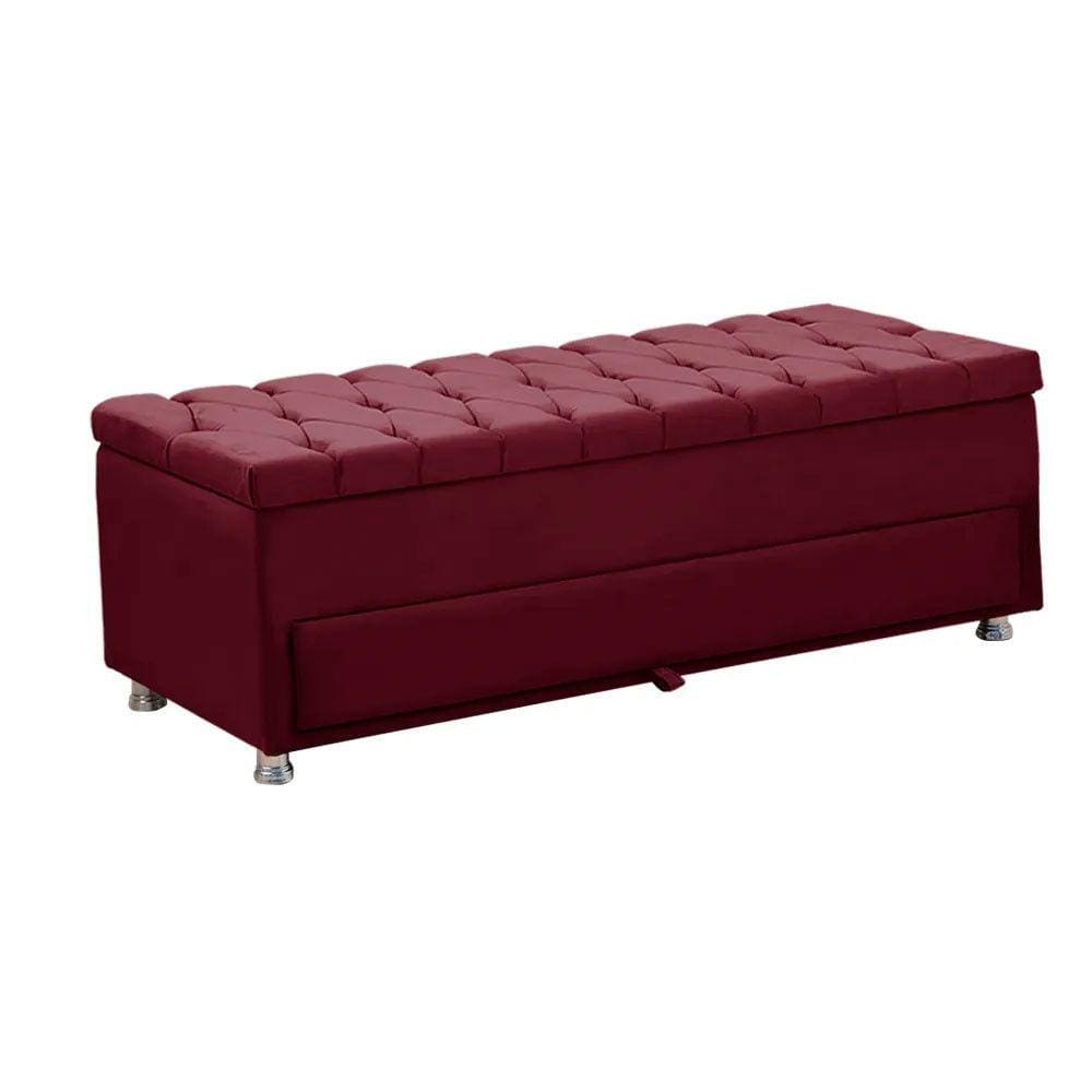 Calçadeira Sapateira Baú Munique 160cm de Largura Veludo Shop das Cabeceiras