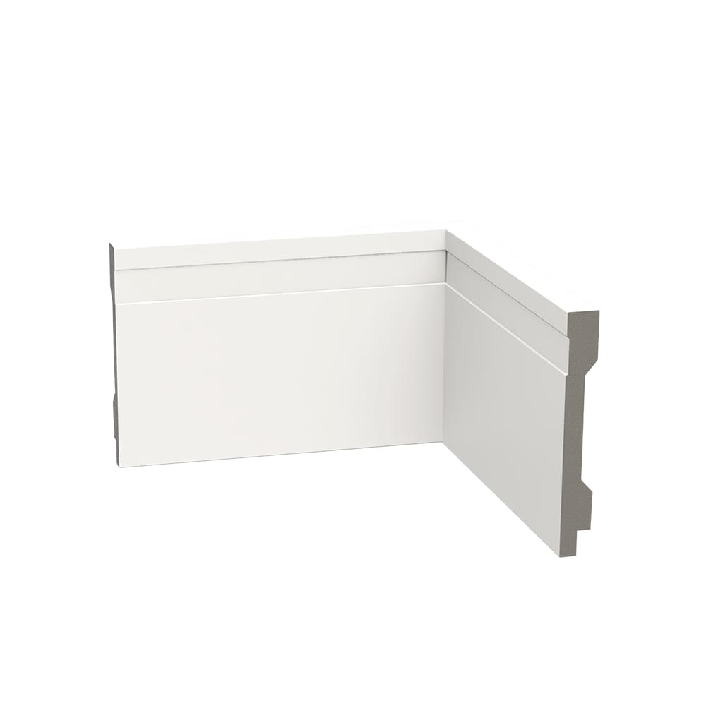 Rodapé de Poliestireno com Friso 1un 7cm x 1,3cm x 2m Branco