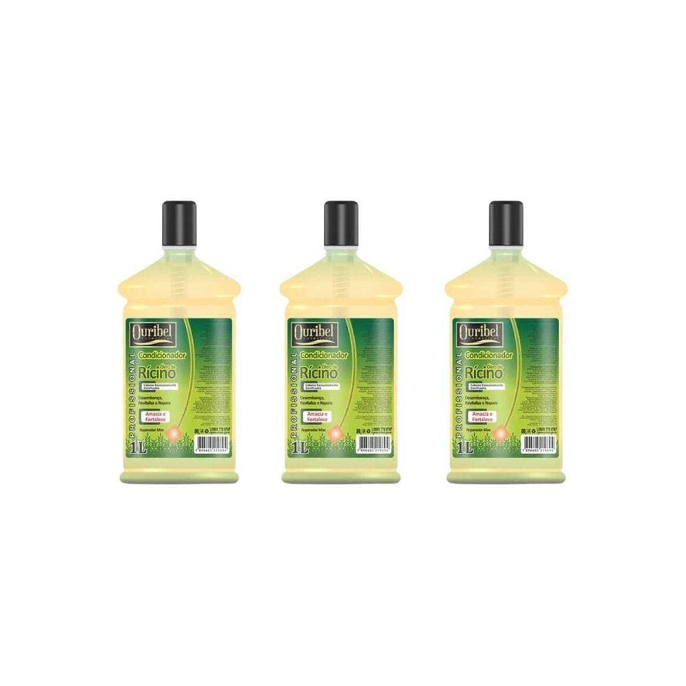 Condicionador Ouribel 1000Ml Oleo De Ricino - Kit C/3Un