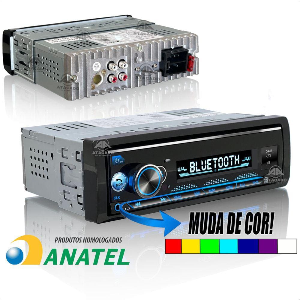 Radio De Carro MP3 Bluetooth 2 entrada USB Melhor Que Painer 218bt Som potente