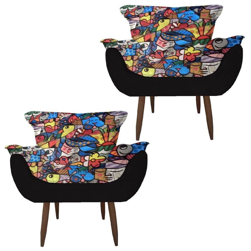 Kit 2 Poltronas Opala Decorativa Sala Quarto Escritorio Romero