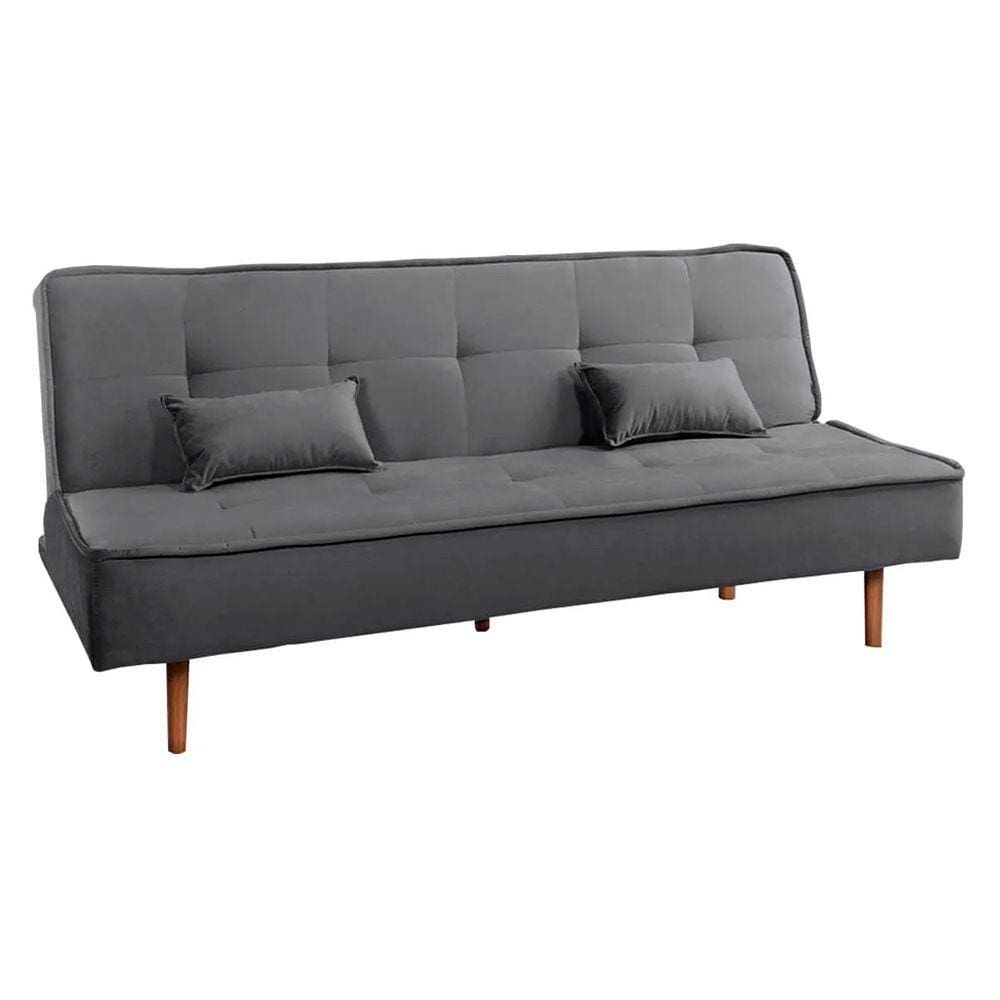 Sofá Cama Silver 3 Lugares Reclinável Suede Cinza 1,92 Shop das Cabeceiras