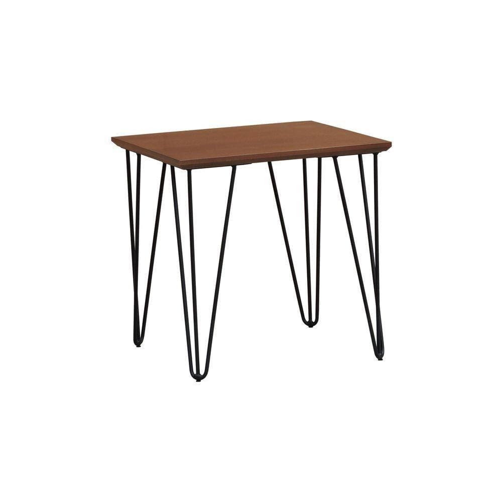 Mesa Lateral Spectro Pés De Ferro E Tampo Laminado 450x450x450 - Preto-amêndoa