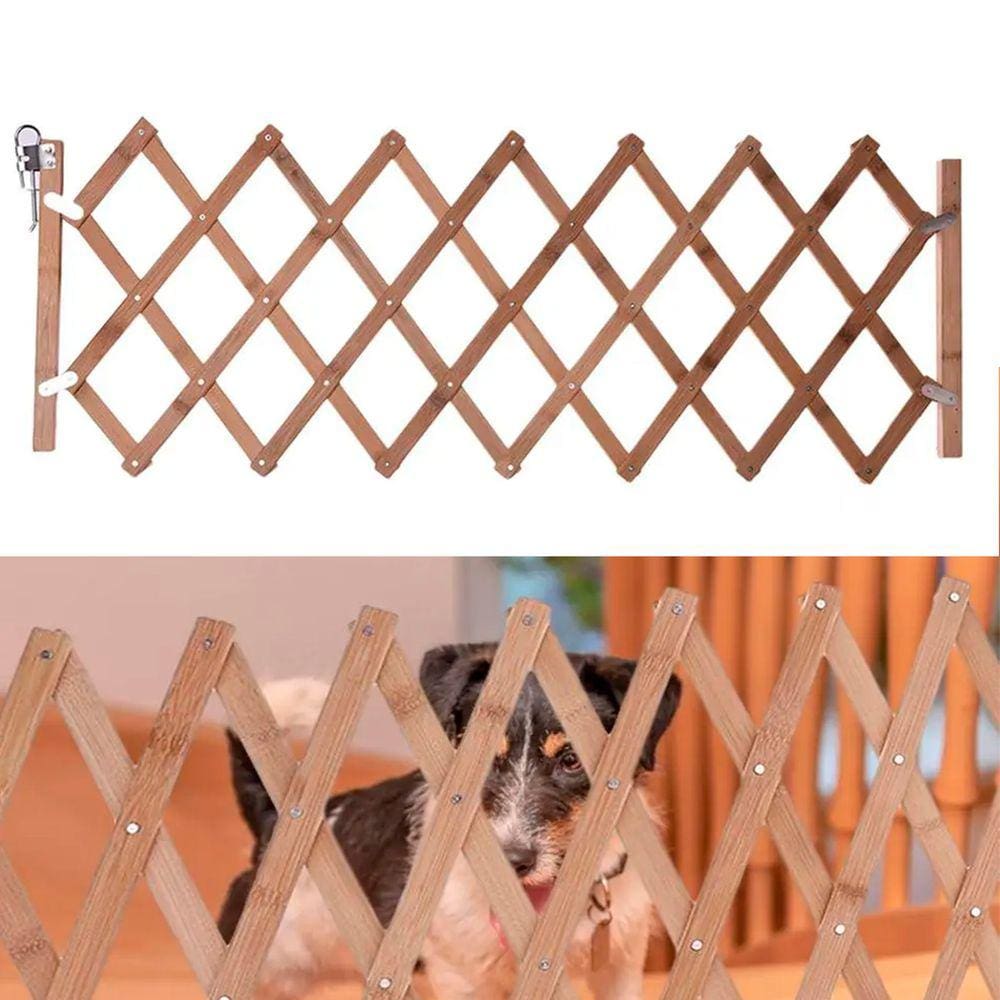 Portao Pet Retratil Bambu Cachorro Cao Criança Pet Gato Cercado Safonado Segurança
