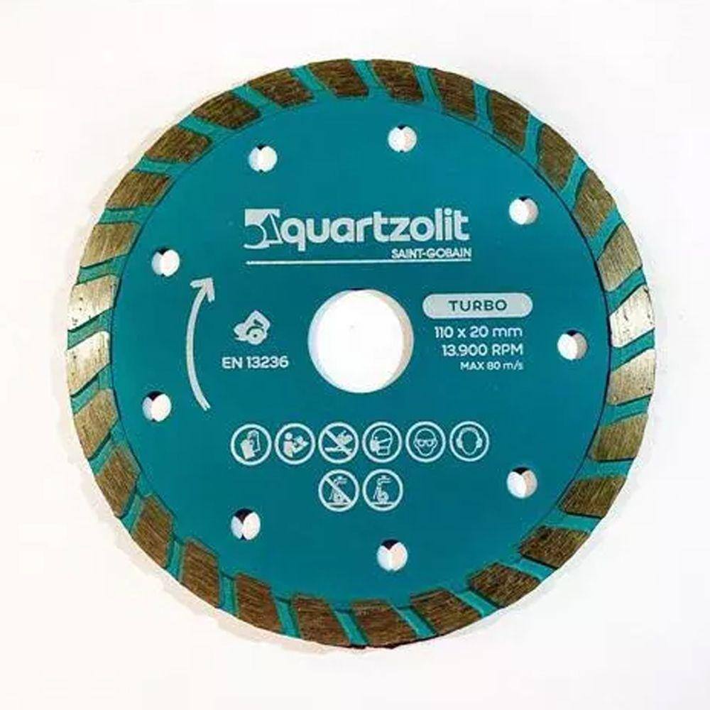 Disco de Corte Diamantado Turbo Pro 110x20mm Quartzolit