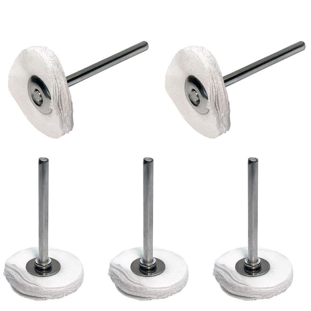Kit 5 Rodas De Algodão 25Mm Haste 3Mm Polir Micro Retíficas