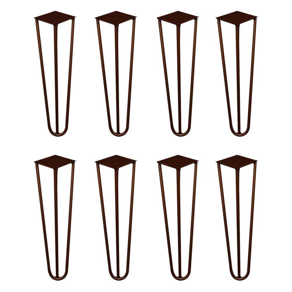 Kit 8 Pés De Metal 30 Cm Mesa De Canto Rack E Puffs Bronze