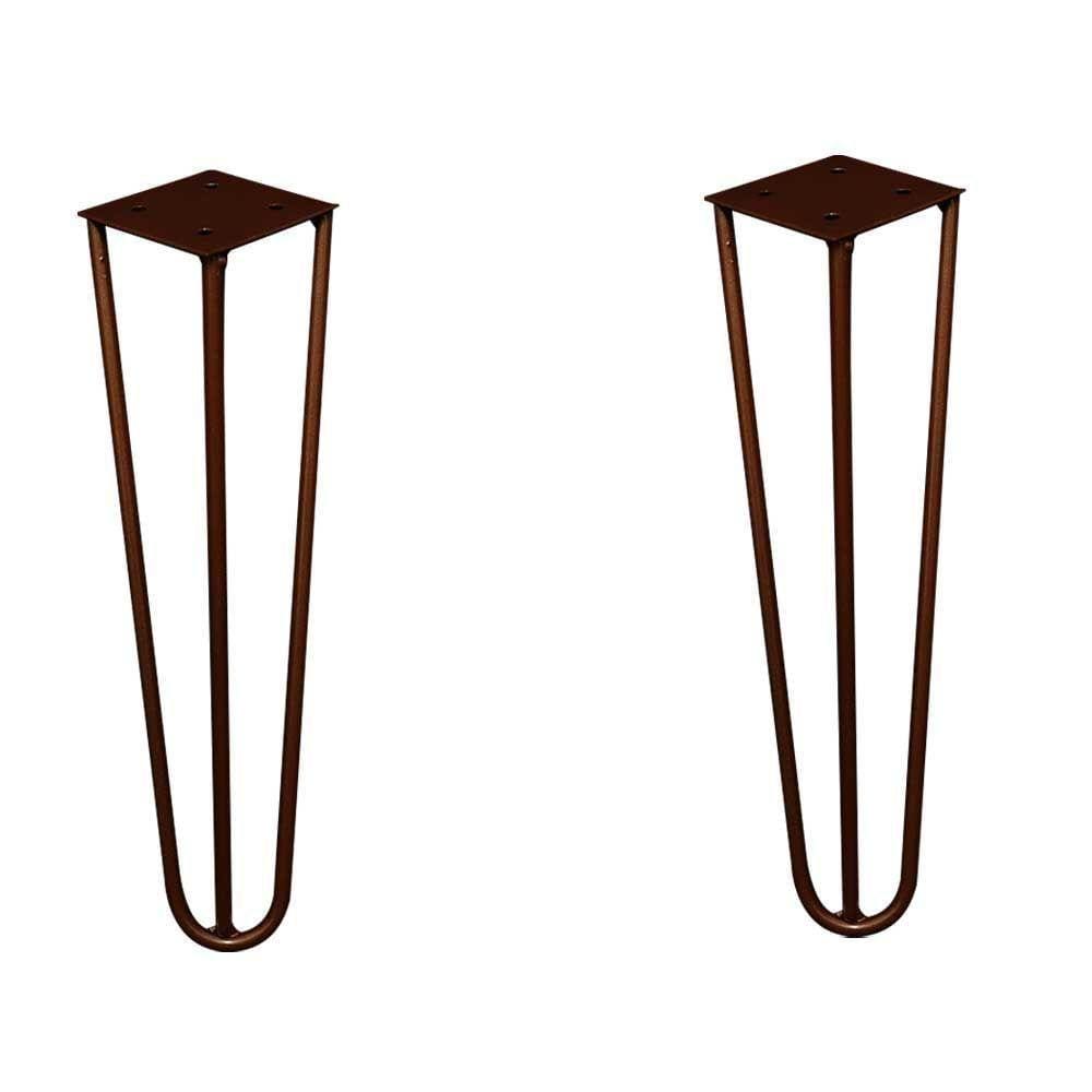 Kit 2 Pés De Metal 25 Cm Hairpin Legs Rack E Puffs Bronze