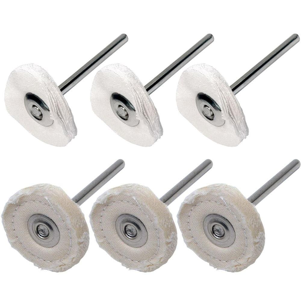Kit 6 Rodas De Algodão E Pano Haste 3Mm Polir Micro Retífica