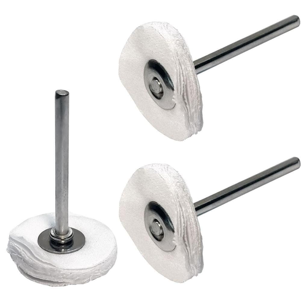 Kit 3 Rodas De Algodão 25Mm Haste 3Mm Polir Micro Retíficas