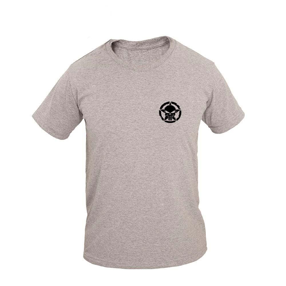 Camiseta Masculina Algodão Manga Curta Caveira Casual