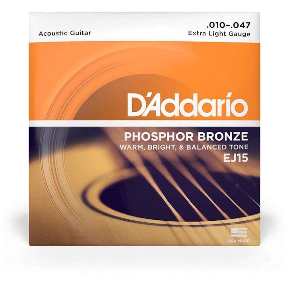 Encordoamento Para Violão D Addario Ej15 .010 Bronze