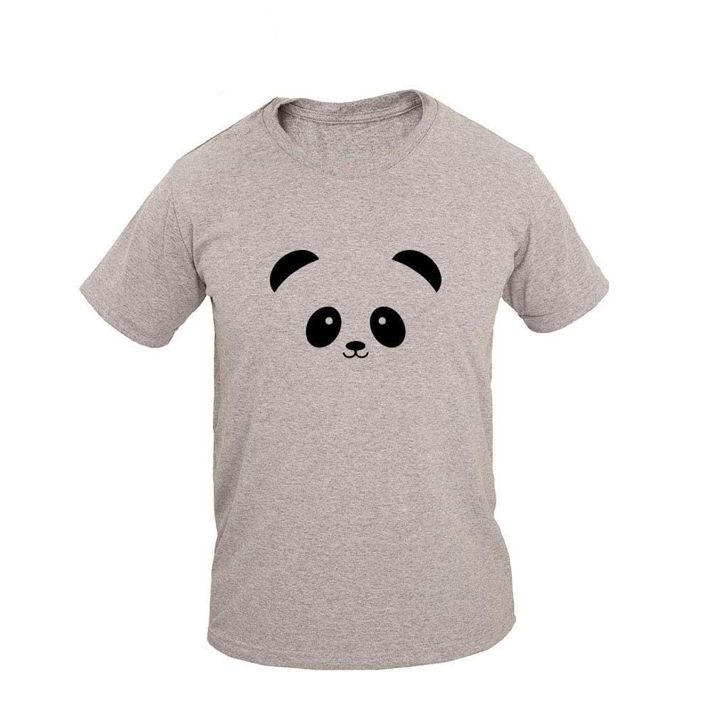 Camiseta Masculina Algodão Manga Curta Estampa Panda Casual