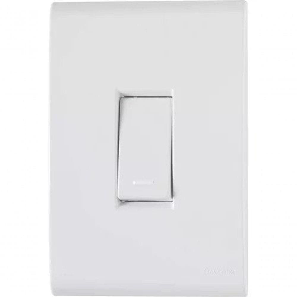 Kit Placa 4x2+ 1 Interruptor Simples 10a-250v Branco 5 Unidades