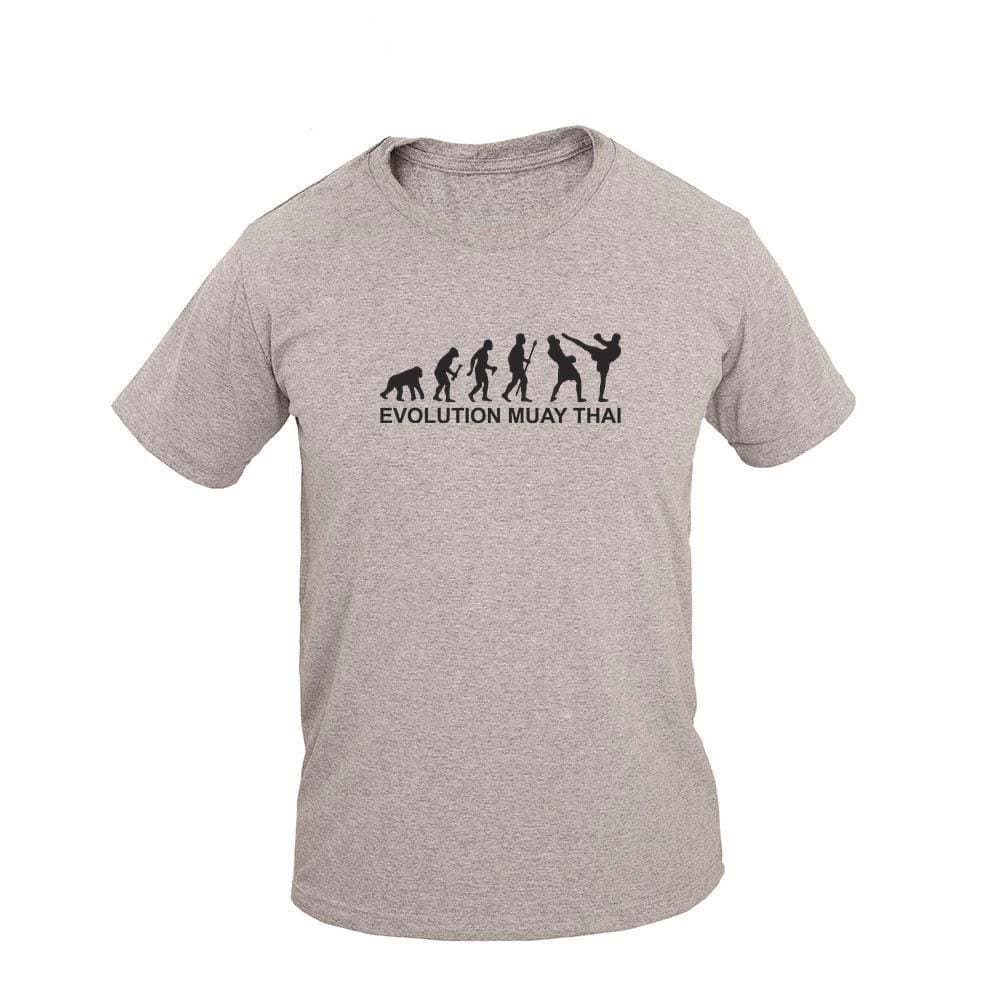 Camiseta Masculina Casual Algodão Manga Curta Evolution Muay