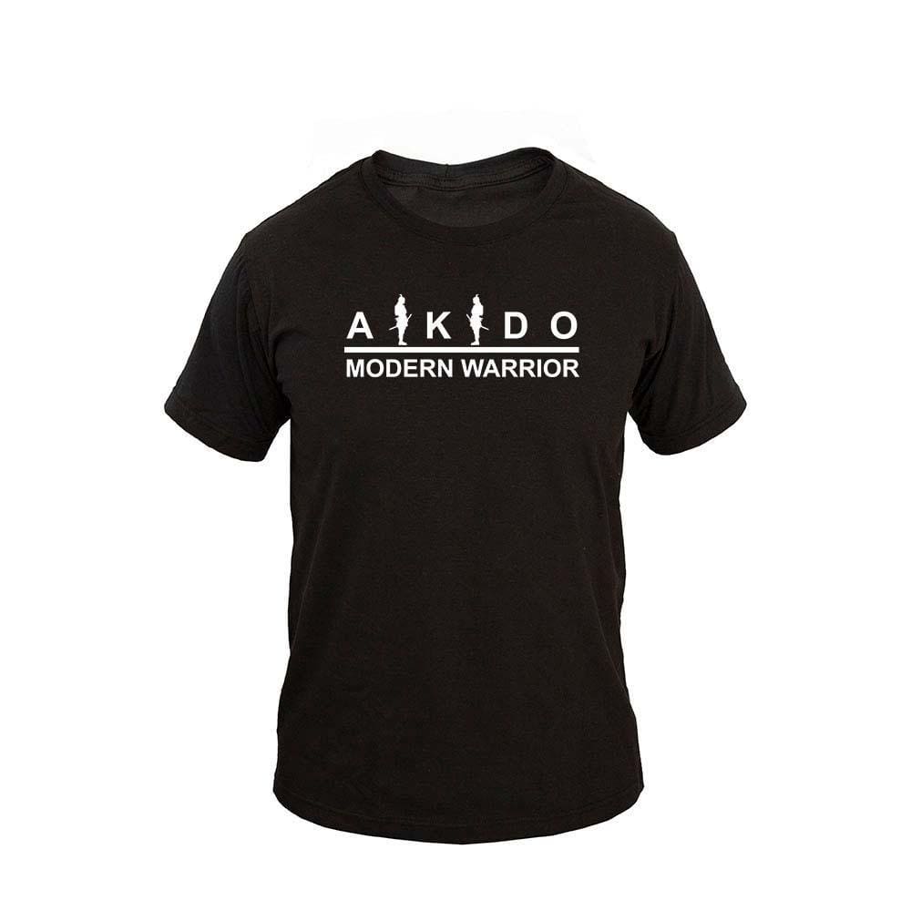 Camiseta Masculina Casual Algodão Manga Curta Aikidô Modern