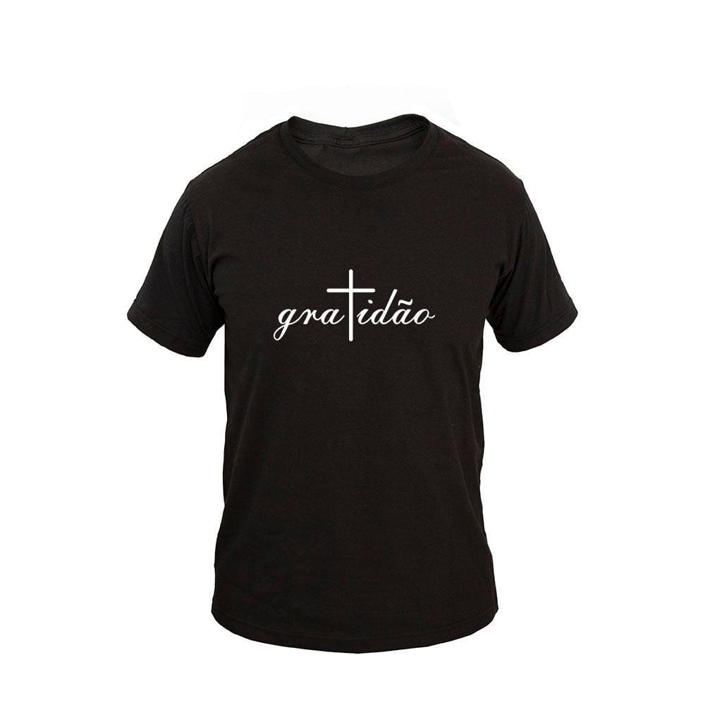 Camiseta Masculina Casual Algodão Manga Curta Gratidão