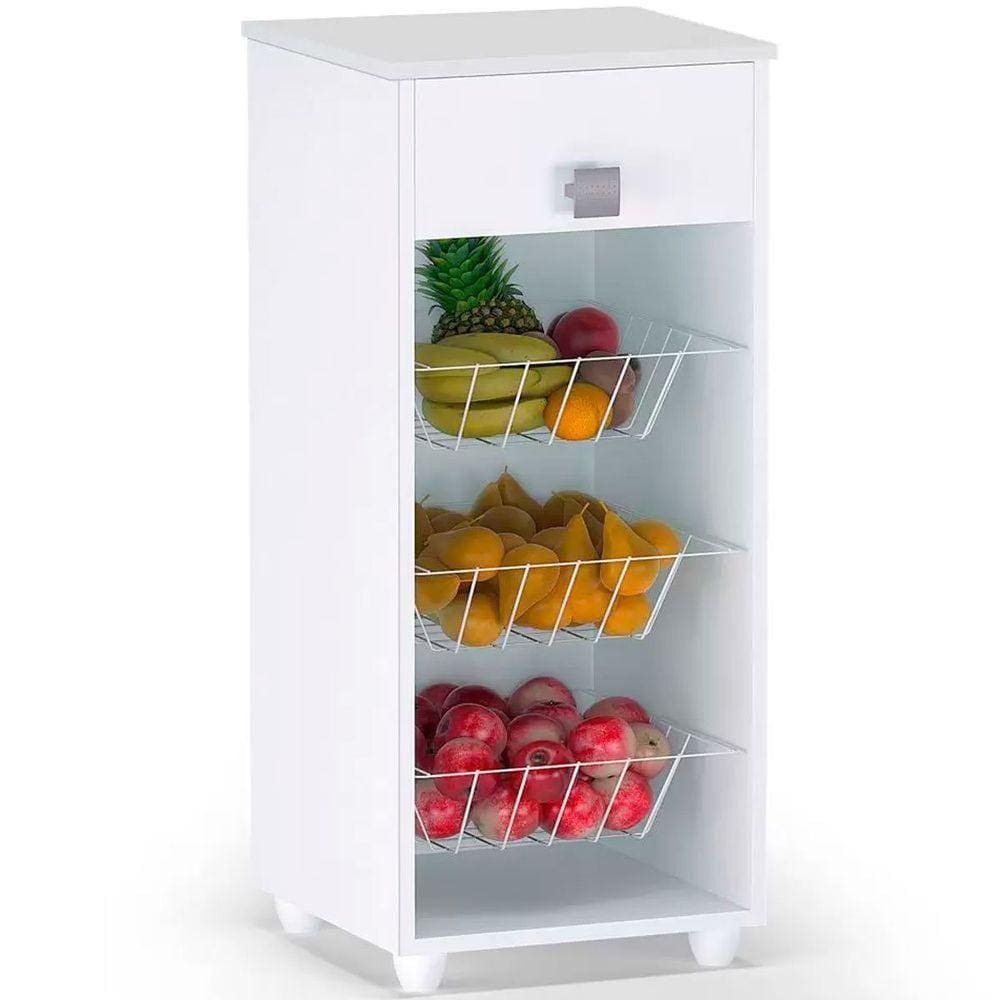 Fruteira De Chão Mônica 3 Cestos Branco