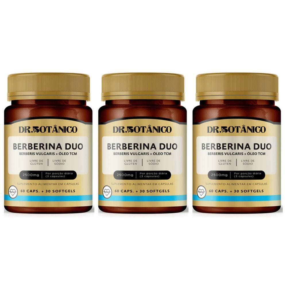 Kit 3 Un - Berberina Duo 2500Mg 90 Capsulas Dr. Botanico