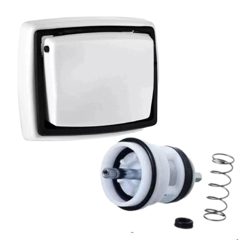 Kit Reparo Válvula Descarga Hydra Max 2550 + Canopla Branca