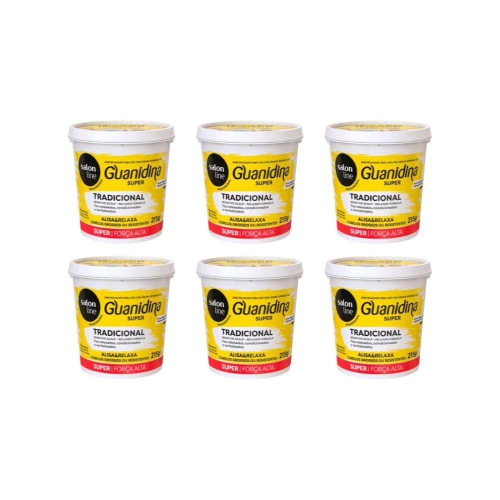 Relaxante Salon Line Guanidina Super Amarelo 215G-Kit C/6Un