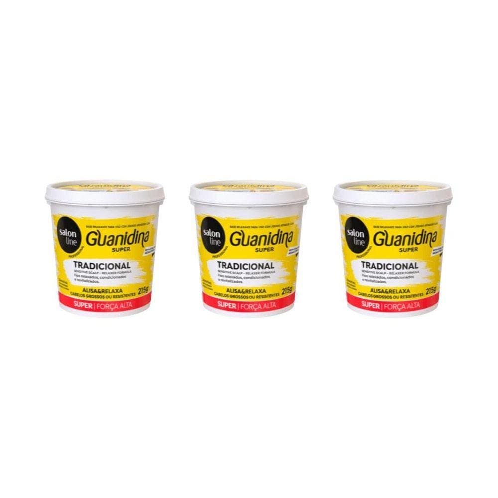Relaxante Salon Line Guanidina Super Amarelo 215G-Kit C/3Un
