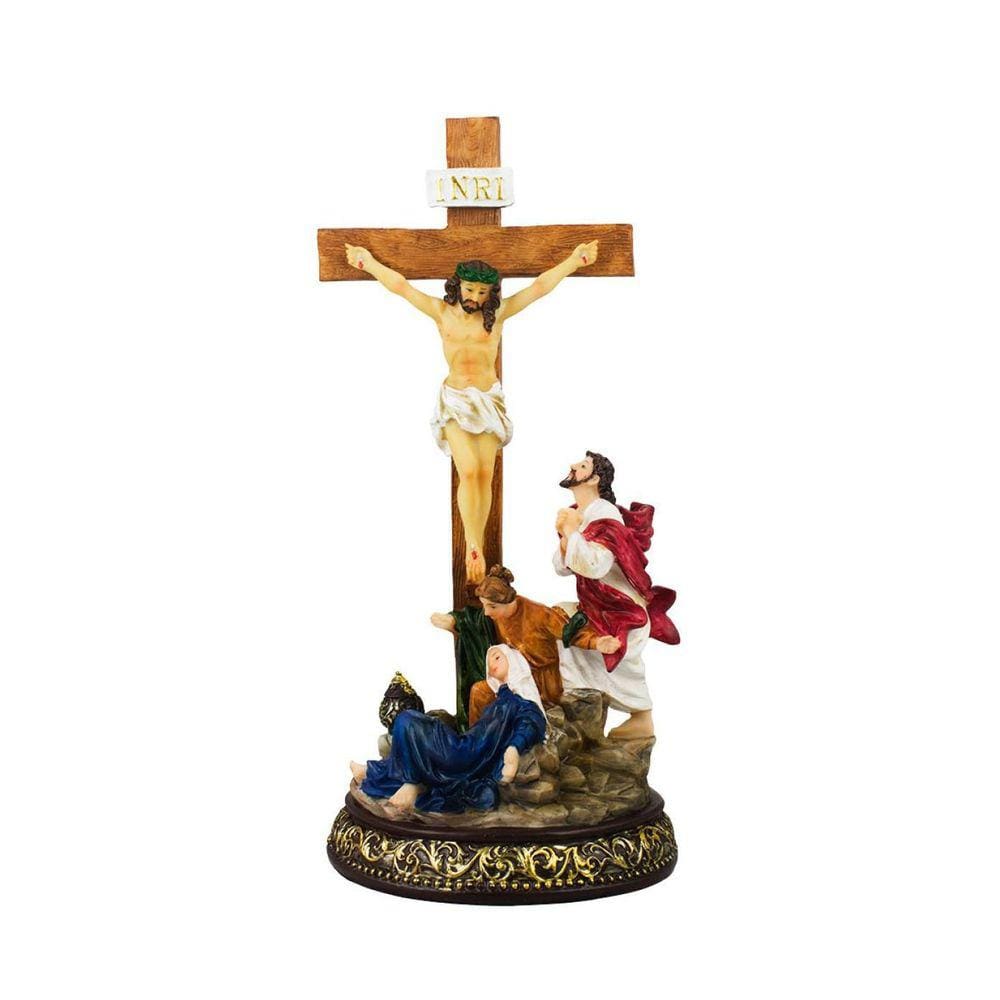 Crucificação De Jesus 30Cm - Enfeite Resina