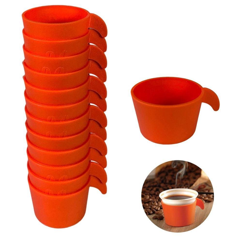 Conjunto Copete 12 Porta Copos Descartável Cantinho Do Café Em Plástico Laranja - AMZ