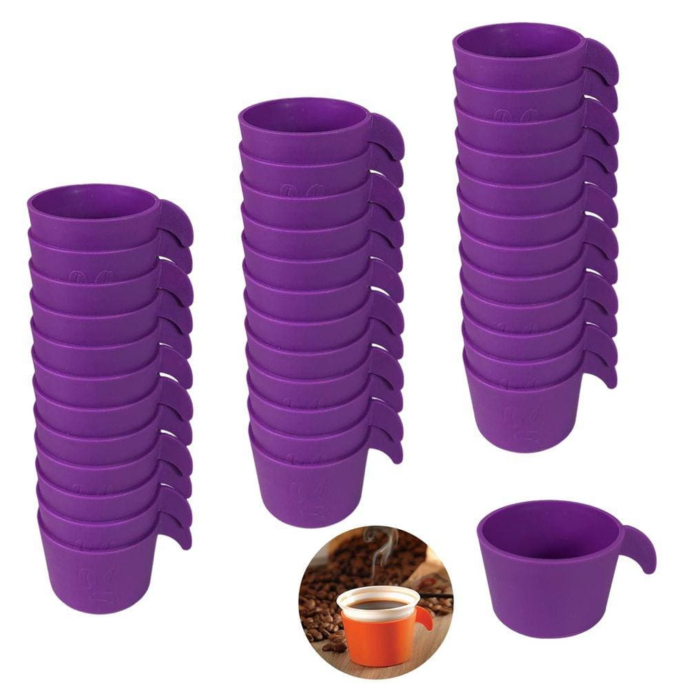 Conjunto Copete 36 Porta Copos Descartável Cantinho Do Café Em Plástico Roxo - AMZ