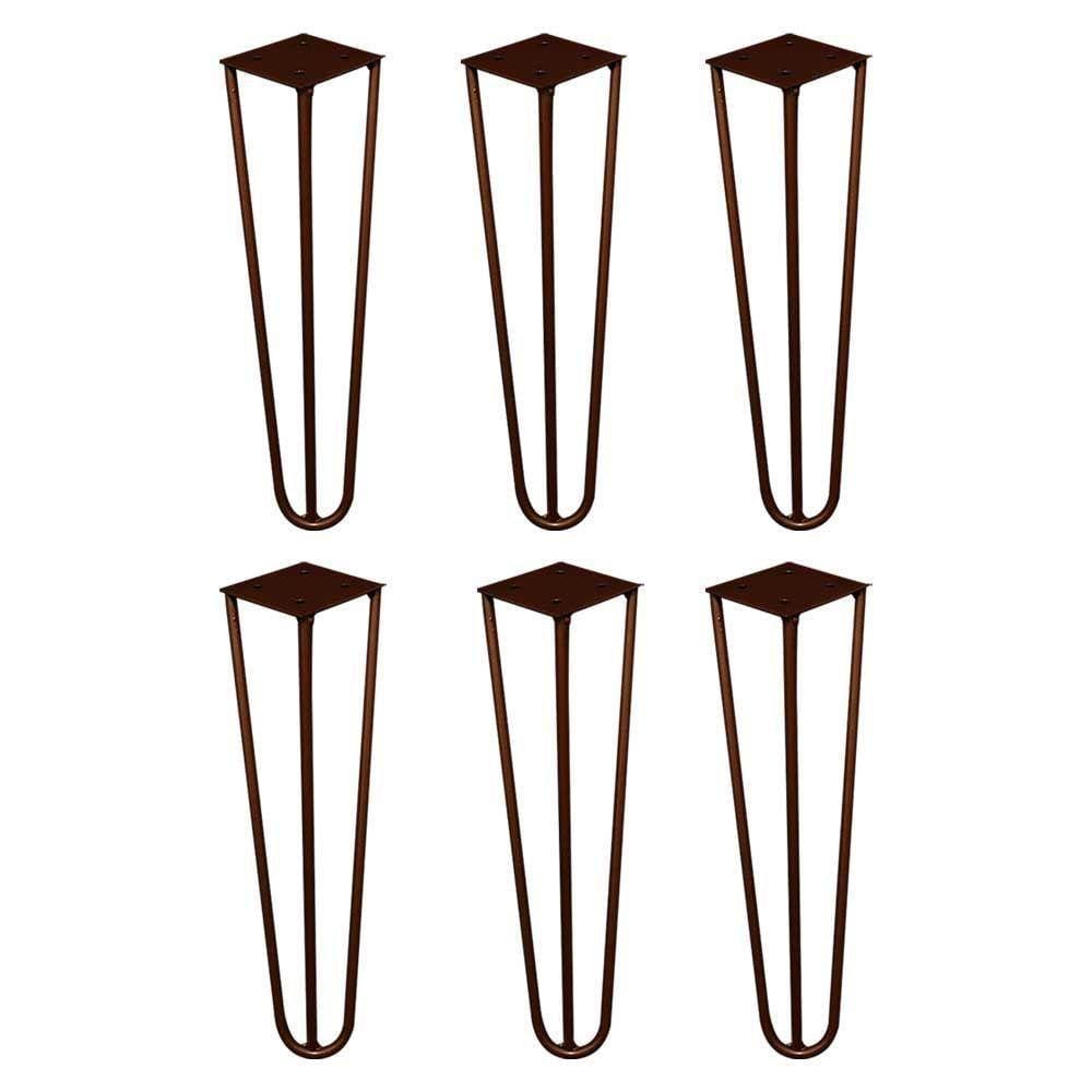 Kit 6 Pés De Metal 25 Cm Rack E Puffs Bronze