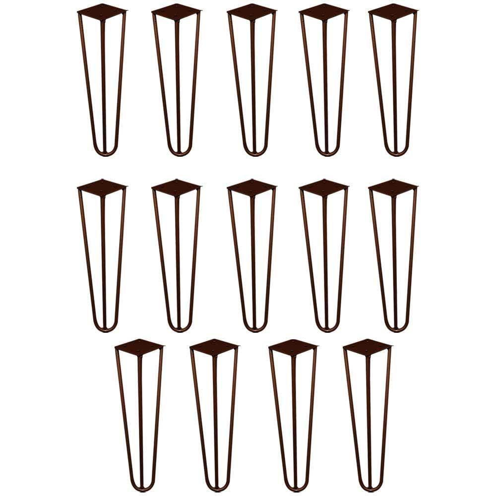 Kit 14 Pés De Metal 30 Cm Mesa De Canto Rack E Puffs Bronze