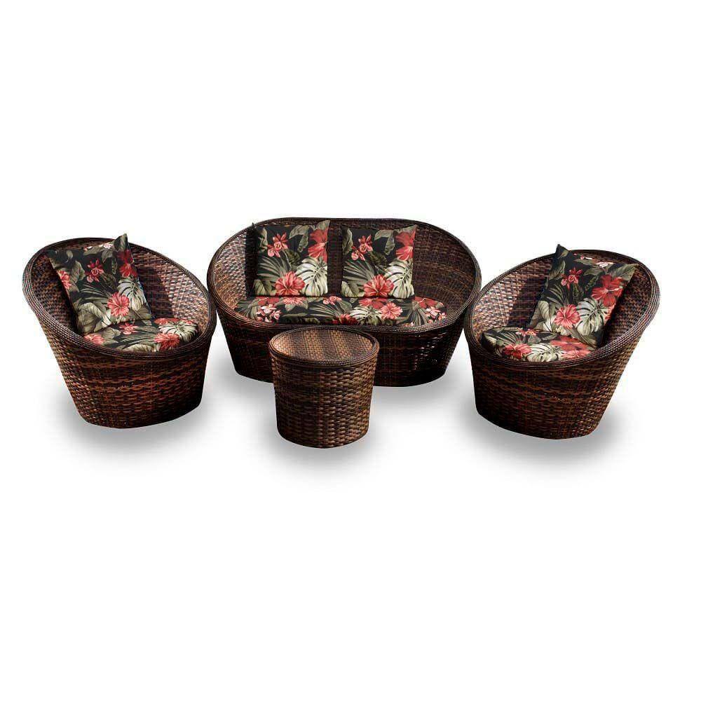Conjunto 1 Sofá Bola + 2 Poltronas + 1 Mesa Centro Preto