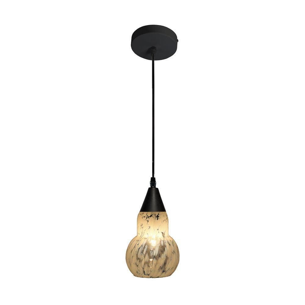 Lustre Pendente Taschibra Verona E27 Transparente Leitoso Bivolt Preto