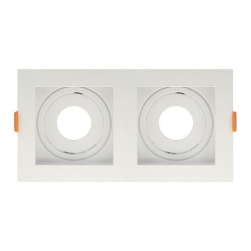 imagem-Spot De Embutir Quadrado Recuado Duplo Mr11 Direcionável Branco