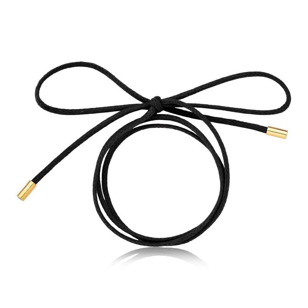 Cordão Multifuncional De Algodão Com Ponteiras Cor Preto