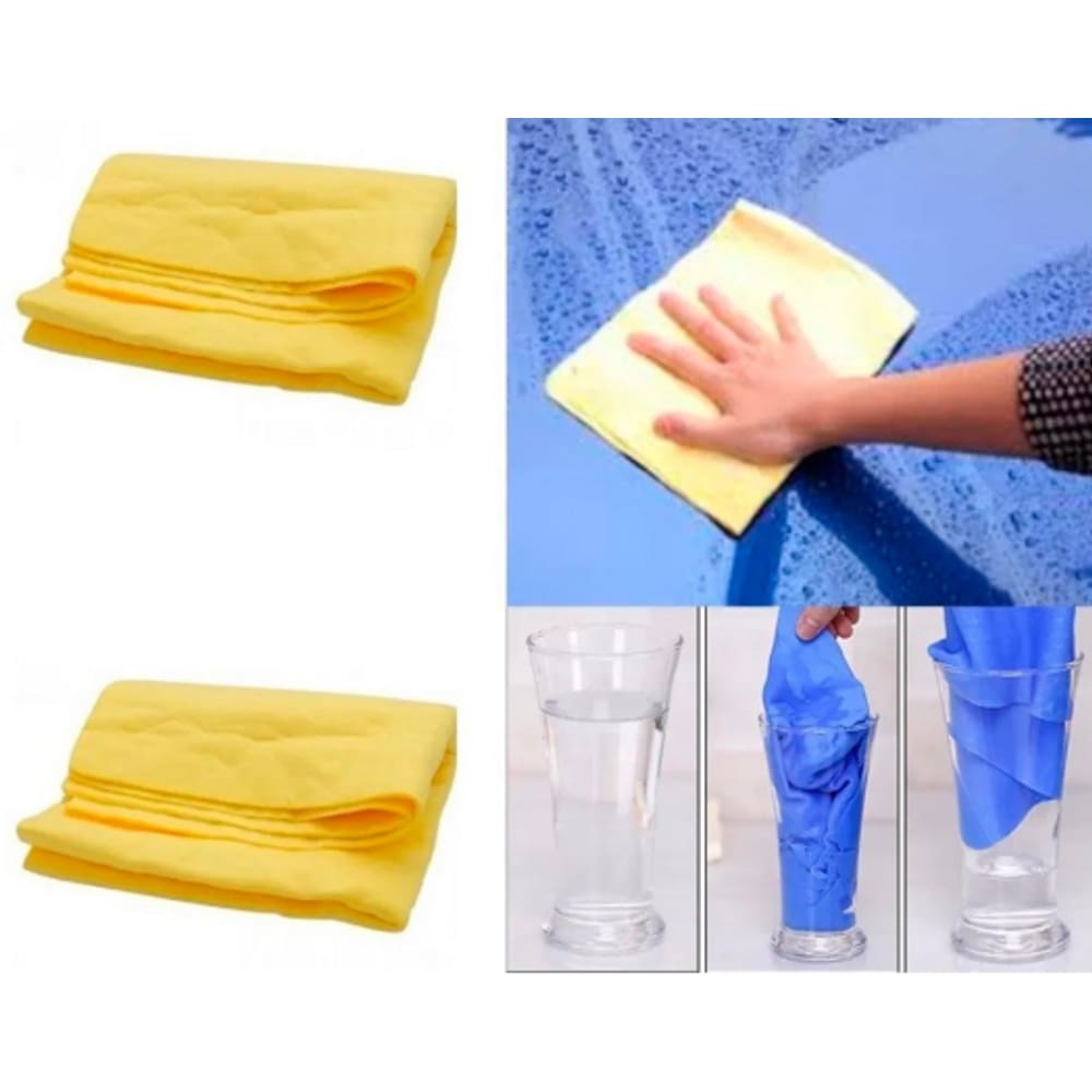 Toalha Magica Super Absorvente com Estojo Plástico 66x43cm Amarela