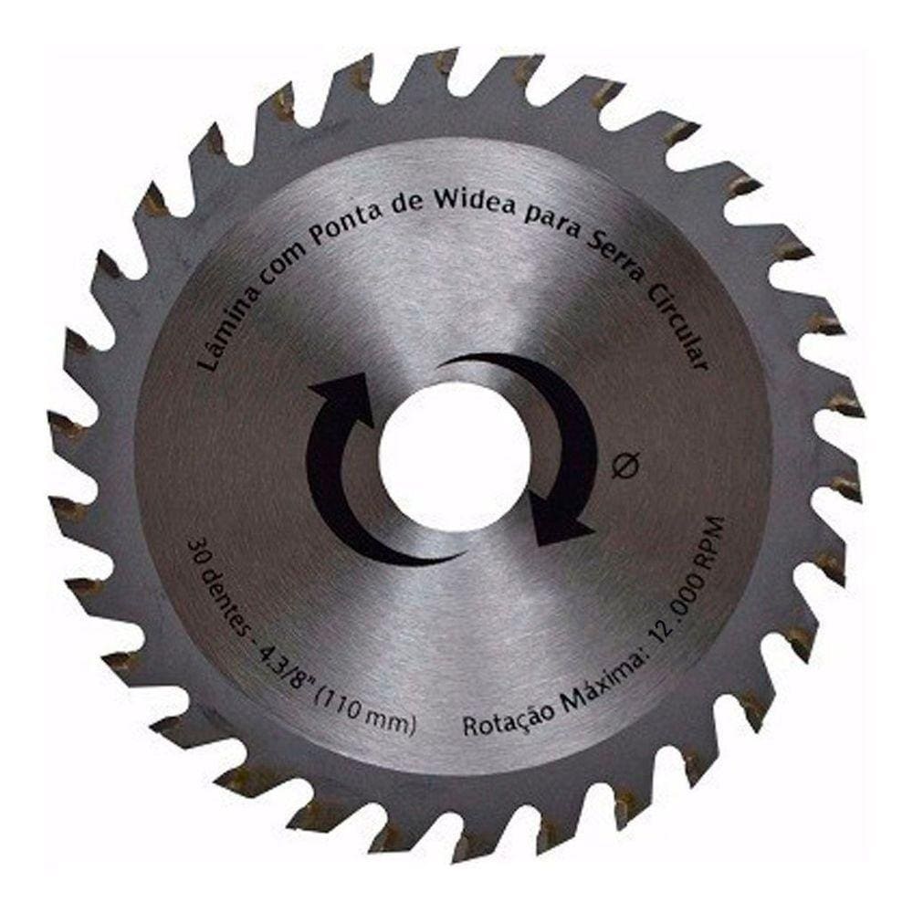 Kit 6 Discos De Serra Circular Com 30 Dentes 110mm