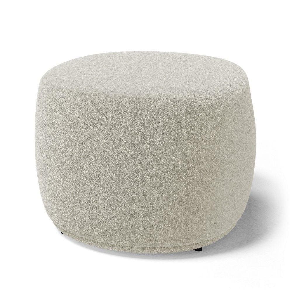 Puff Decorativo Living Aisha Orgânico Bouclê Bege - Desk Design