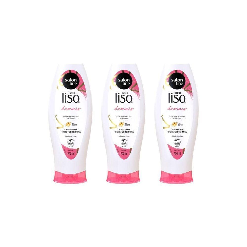 Defrizante Salon Line Meu Liso Demais 200Ml - Kit Com 3Un
