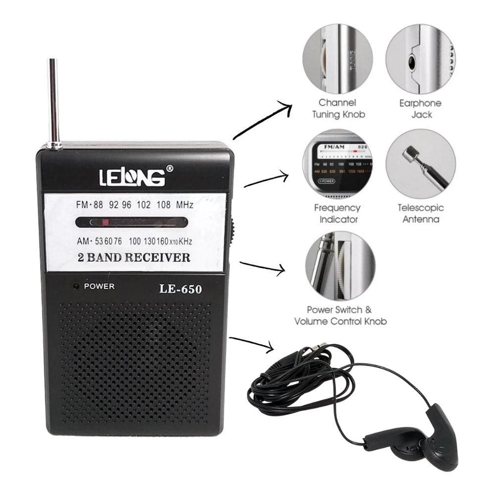 Radio Portatil Am /Fm Lelong Le-650 Objetiva 3981