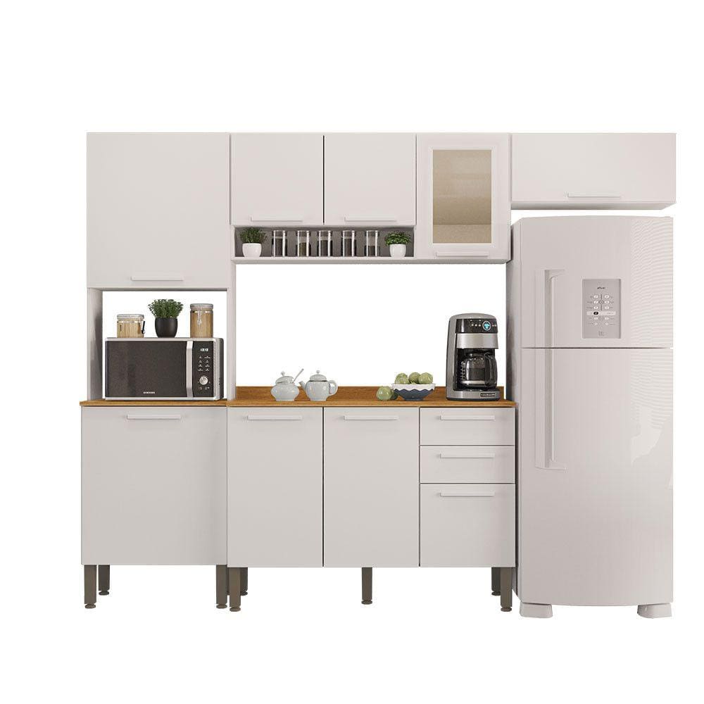 Cozinha Completa New Valencia Vidro Reflecta 4 Peças 8 Portas Salleto