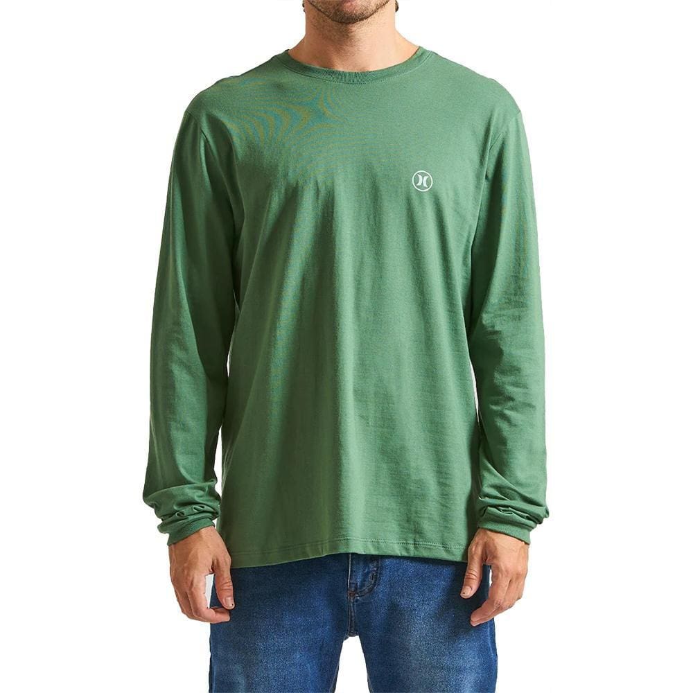 Camiseta Hurley Manga Longa Mini Icon WT24 Masculina Verde